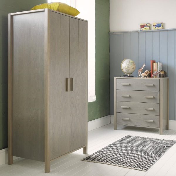 Grey Ash wardrobe and grey Ash chest of drawers with modern styling
