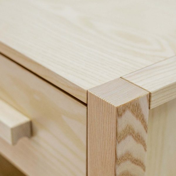 Close up detail of high quality Ash wood grain and proper jointing methods.