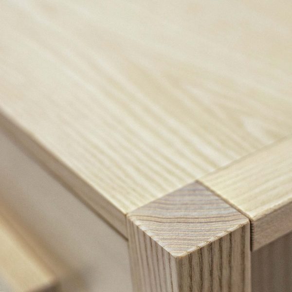 Close up detail of the white washed Ash exposed wood grain on the Woodland wardrobe.