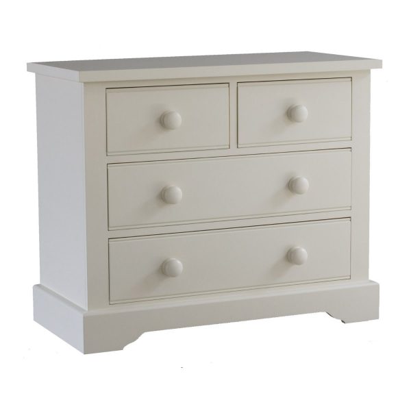 Fargo sturdy, small chest of drawers in Ivory White highly durable paint.