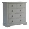 Grey classic chest of drawers for children, with traditional features, proper joints & sturdiness.