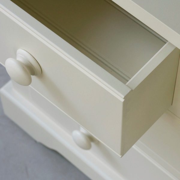 Open Fargo chest of drawers showing high quality bases.