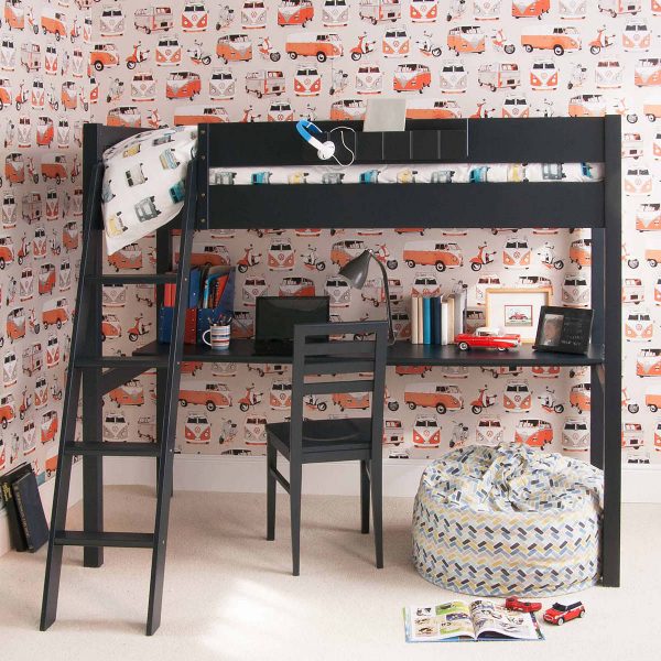 Fargo High Sleeper Loft Bed with Full Length Desk-0