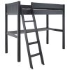Cut out of Fargo high sleeper loft bed with no background. Bunk bed with full length desk in painswick blue.