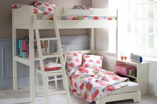 Fargo High Sleeper Loft Bed with Futon & Corner Desk-0