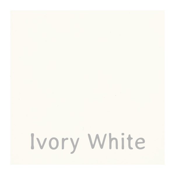 Ivory white colour sample swatch.