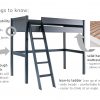 Features & benefits of Fargo loft bed: solid hardwood bedframe, mortice & tenon joints, strong & sturdy