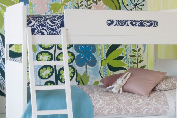 Close up detail of child's EDIT white bunk bed, Little Folks Furniture