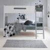 White and grey ladder EDIT bunk bed in modern kids bedroom.