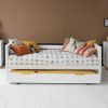 Classic Beech bunk convertible day bed with a roll out trundle for storage and sleepovers, plus 2 chest of drawers