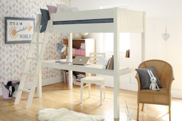 Fargo High Sleeper with Full Length Desk & Bookcase-0