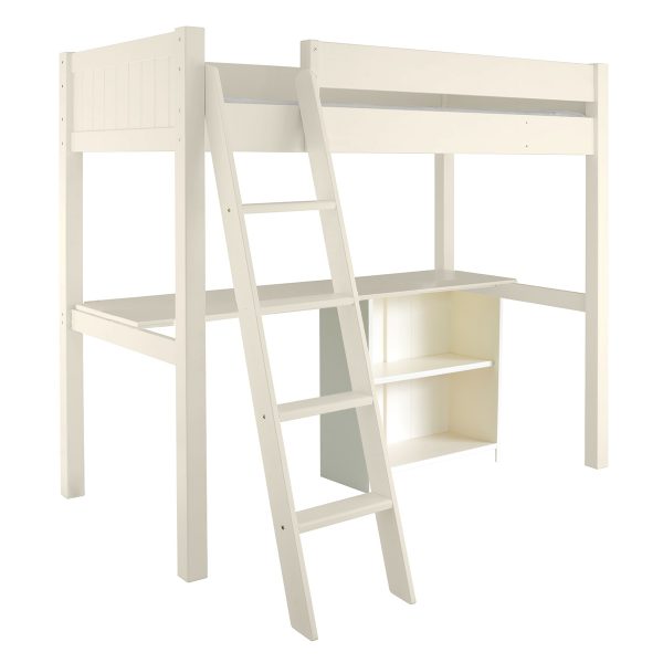 Fargo with full length desk and bookcase, Ivory White
