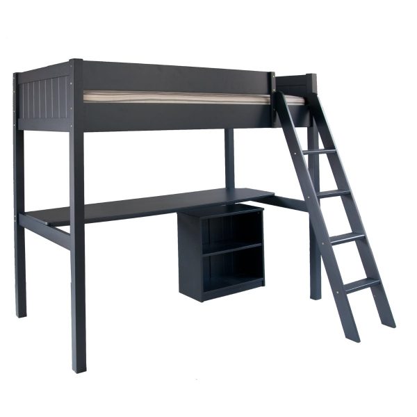 Fargo cut out of the high sleeper bed with a full length desk and bookcase