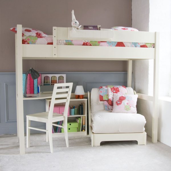 Fargo High Sleeper with Futon, Bookcase & Corner Desk-0