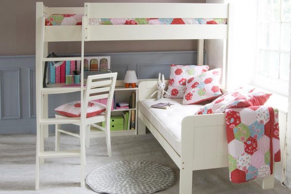 Fargo High Sleeper with Bookcase, Sofa Bed & Corner Desk-0