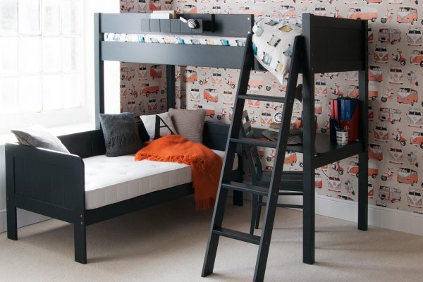 Fargo High Sleeper with Bookcase, Sofa Bed & Corner Desk-0