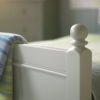 Bed post and end detail of the Fargo double bed, showing beautiful craftsmanship.