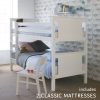 Classic white bunk bed, solid beech frame and ladder,