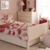 Classic Ivory White Fargo small double bed for kids, with integrated pull out trundle in pink girls bedroom.