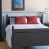 Small double bed for children, Fargo small double bed in Painswick blue, with wardrobe next to it.