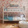 grey bunk bed for children, solid beech, luxury hardwood