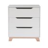 The Edit chest of drawers with 3 drawers, cut out handles for little hands, and a solid beech plinth.