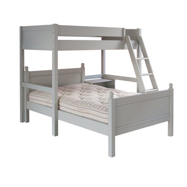 Cut out of Fargo high sleeper loft bed with a small double bed and top bunk on top.