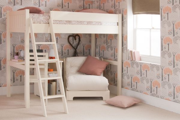 Fargo High Sleeper Loft Bed with Futon and Storage Desk-0