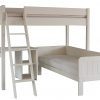 White high sleeper Fargo loft bed, with a sofa bed and a storage desk underneath