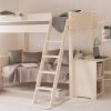 Fargo high sleeper loft bed with storage desk on side, and day bed underneath, in white classic bedroom