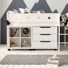 CUBIX Mid Sleeper with Chest of Drawers & Storage Bookcase-0