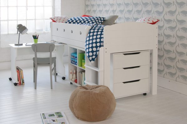 CUBIX Mid Sleeper with Chest of Drawers, Bookcase & Desk-0