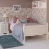 Ivory White, small double bed for kids.Luxury solid hardwood bed frame, in girls bedroom