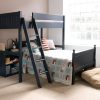 Small double bed in Painswick Blue, with high single bed over the top.