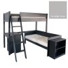 Cut out Fargo high sleeper with daybed, storage desk & bookcase