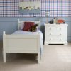 Fargo single bed in ivory white with chest of drawers and vintage car themed room