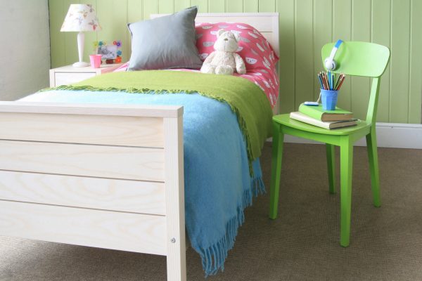 luxury, modern wooden kids' single bed, ash