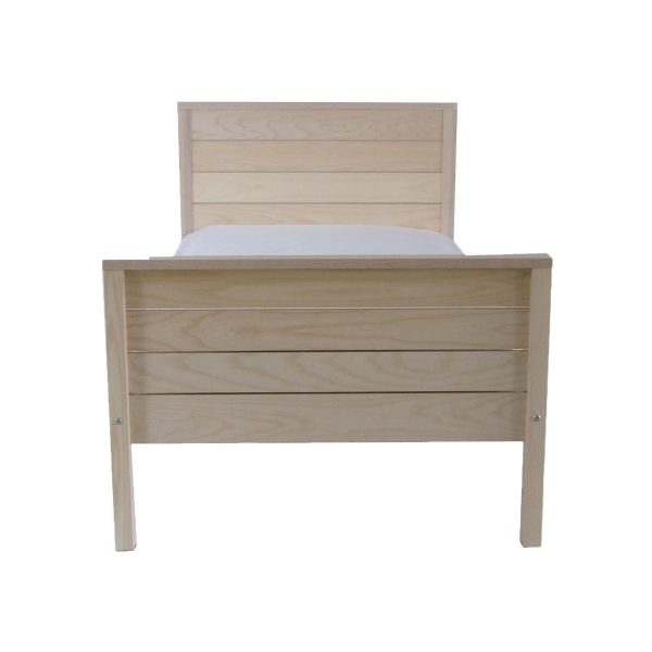 White wash ash single bed with horizontal tongue and groove designs