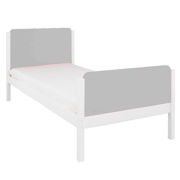 Grey and white Edit single bed with modern retro style edges