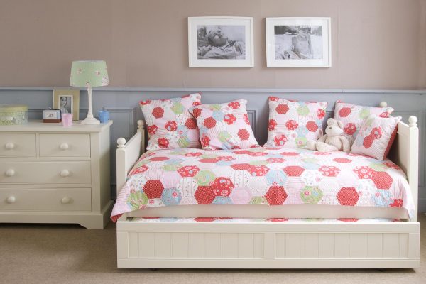 Luxury white children's bed, Fargo single bed with sleepover & storage trundle bed