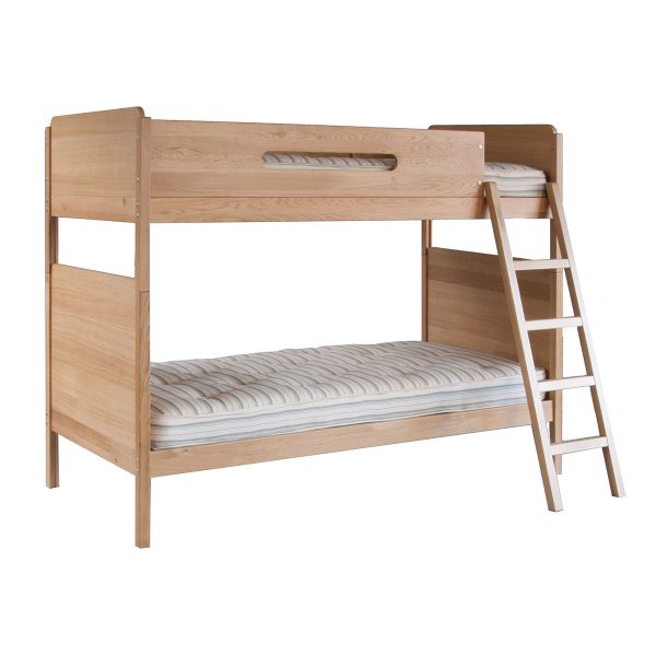 Oak bunk bed for kids, cut out photography