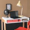 Retro styled Edit desk, large work top, storage cubby holes and solid beech legs for strength