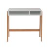 Edit desk with solid beech legs and large work top space, cubby hole storage