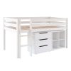 kids white classic mid sleeper bed with storage underneath