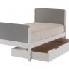 Grey and white Edit single bed for children with trundle
