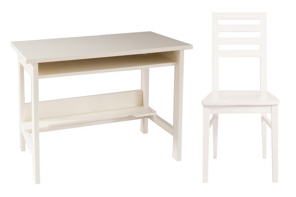 Kids Ivory White study desk + chair for homework
