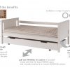 Features & benefits of the Classic Beech daybed for kids; solid hardwood frame, pull out storage & sleepover trundle