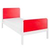 Plain red and white Edit child's single bed. A white bed frame with red end panels for a retro look.