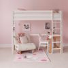 Classic Beech High Sleeper Bed with Desk and Futon Chair-4701