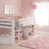 Classic Beech Mid Sleeper Bed with Storage Bookcase-4755